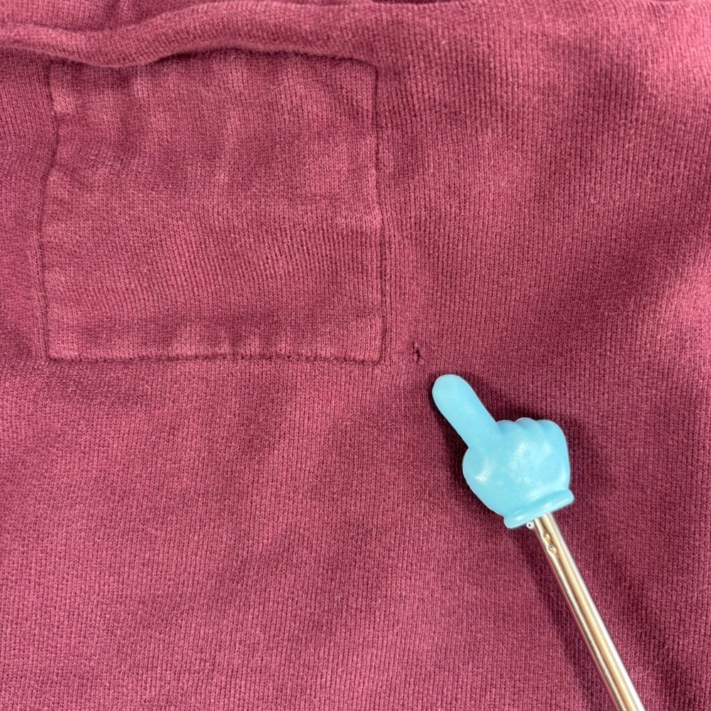 Triton Full Zip Hoodie Mens Adult Medium Burgundy Good Varsity Patch 10 Fleece - Picture 9 of 9